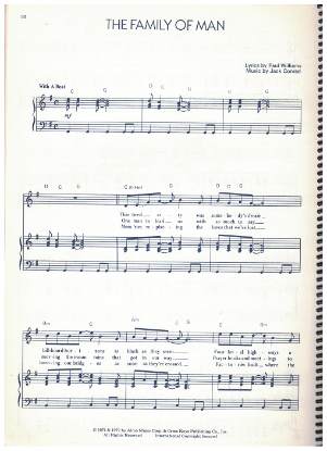 Picture of The Family of Man, Paul Williams & Jack Conrad, recorded by Three Dog Night, sheet music