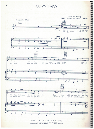 Picture of Fancy Lady, Billy Preston & Syreeta Wright, recorded by Billy Preston, sheet music
