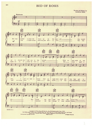 Picture of Bed of Roses, Harold Reid, recorded by The Statler Brothers