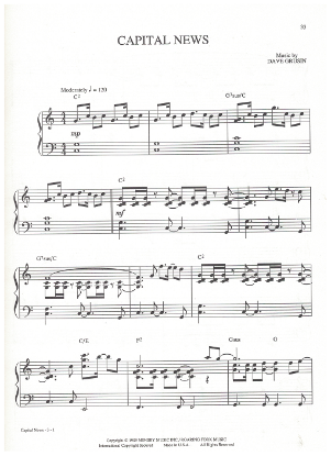 Picture of Capital News, Dave Grusin, piano solo, sheet music