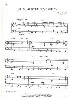 Picture of The World Turns On and On, theme from "As the World Turns", Jack Cortner, piano solo, sheet music