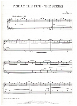 Picture of Friday the 13th - The Series, Fred Mollin, piano solo, sheet music
