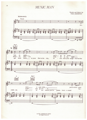 Picture of Music Man, Tom Johnston, recorded by The Doobie Brothers