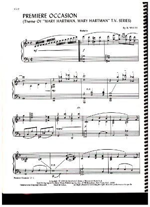 Picture of Premiere Occasion, theme from TV show "Mary Hartman", B. White, piano solo, sheet music