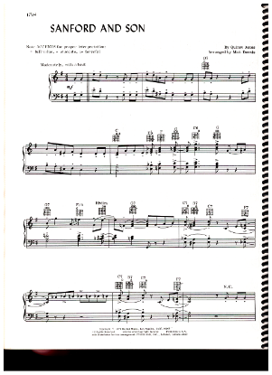 Picture of Sanford and Son, TV show title theme, Quincy Jones, piano solo, sheet music