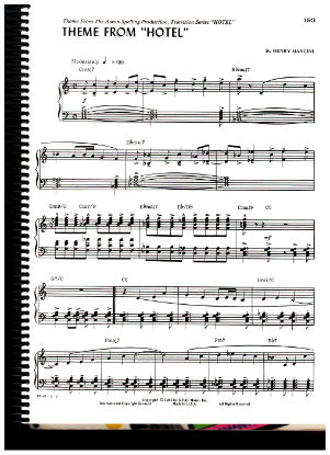 Picture of Hotel, TV show title theme, Henry Mancini, piano solo, sheet music