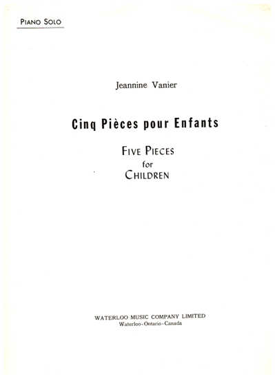 Picture of Cinq Pieces pour Enfants, Jeannine Vanier, piano solo 