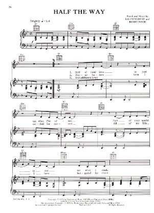 Picture of Half the Way, Ralph Murphy & Bobby Wood, recorded by Crystal Gayle, sheet music