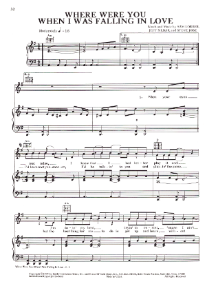 Picture of Where Were You When I Was Falling in Love, Sam Lorber/ Jeff Silbar/ Steve Jobe, recorded by Lobo, sheet music