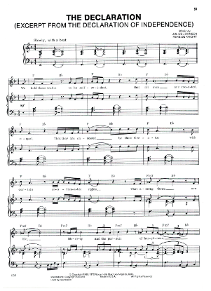 Picture of The Declaration, Julius Johnsen & Rene de Knight, recorded by The 5th Dimension, sheet music