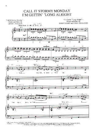 Picture of Call It Stormy Monday (& I'm Gettin' 'Long Alright), medley version as performed in  Broadway revue "Black & Blue", Aron T. Walker, sheet music