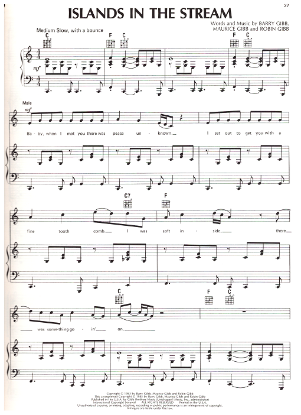 Picture of Islands in the Stream, Barry/ Maurice & Robin Gibb, as sung by Dolly Parton & Kenny Rogers, vocal duet, sheet music