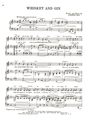 Picture of Whiskey and Gin, written & recorded by Johnnie Ray