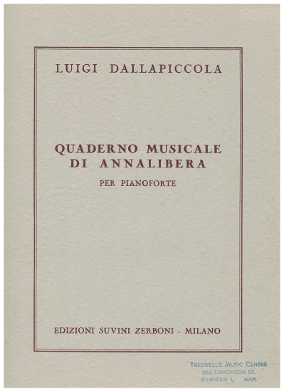 Picture of Quaderno Musicale di Annalibera, Luigi Dallapiccola