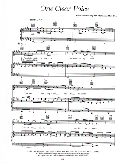 Picture of One Clear Voice, J. D. Martin & Marc Beeson, recorded by Peter Cetera
