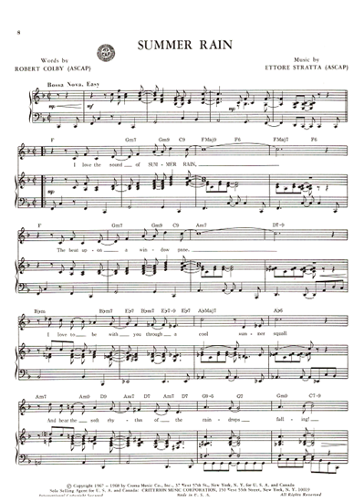 Picture of Summer Rain, Robert Colby & Ettore Stratta, recorded by Paul Mauriat