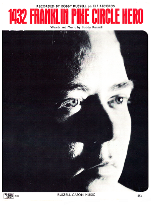 Picture of 1432 Franklin Pike Circle Hero, written & recorded by Bobby Russell, sheet music