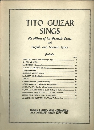Picture of Tito Guizar Sings