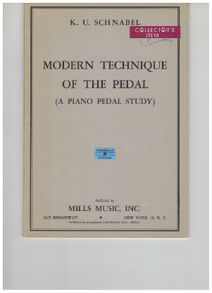Picture of Modern Technique of the Pedal (A Piano Pedal Study), K. U. Schnabel, sheet music folio