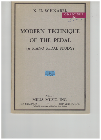 Picture of Modern Technique of the Pedal (A Piano Pedal Study), K. U. Schnabel, sheet music folio