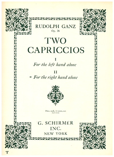 Picture of Capriccio II for the Right Hand Alone, from "Two Capriccios" Op. 26, Rudolph Ganz