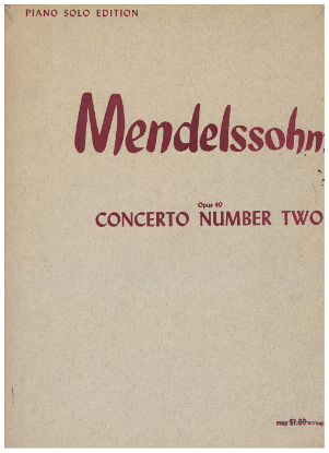 Picture of Piano Concerto No. 2 in d minor Opus 40, Felix Mendelssohn, ed. William Stickles, piano solo transcription, sheet music folio
