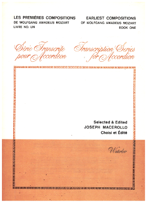 Picture of Earliest Compositions of Wolfgang Amadeus Mozart, 4 Short pieces ed. by Joseph Macerollo, free bass accordion sheet music
