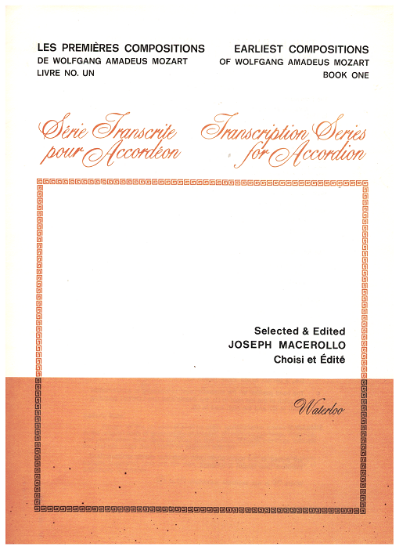Picture of Earliest Compositions of Wolfgang Amadeus Mozart, 4 Short pieces ed. by Joseph Macerollo, free bass accordion sheet music
