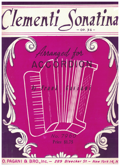 Picture of Six Sonatinas Opus 36, Muzio Clementi, arr. for accordion by Frank Gaviani, sheet music folio