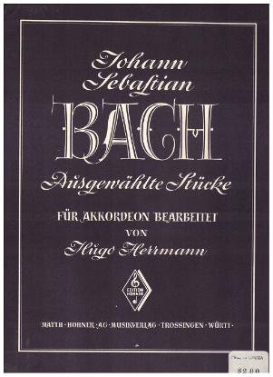 Picture of J. S. Bach, Selected Pieces for Accordion, ed. Hugo Hermann, accordion solos, sheet music folio