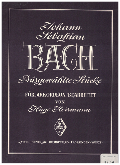 Picture of J. S. Bach, Selected Pieces for Accordion, ed. Hugo Hermann, accordion solos, sheet music folio
