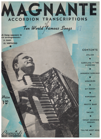 Picture of Accordion Transcriptions of Ten World Famous Songs, Charles Magnante, sheet music folio
