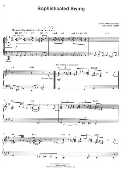 Picture of Sophisticated Swing, Mitchell Parish & Will Hudson, arr. for accordion solo by Kenny Kotwitz, sheet music