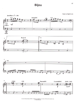 Picture of Bijou, Ralph Burns, arr. for accordion solo by Kenny Kotwitz, sheet music