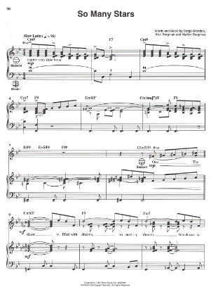 Picture of So Many Stars, Sergio Mendez & Alan & Marilyn Bergman, arr. for accordion solo by Kenny Kotwitz, sheet music