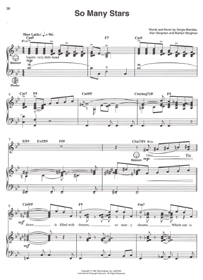 Picture of So Many Stars, Sergio Mendez & Alan & Marilyn Bergman, arr. for accordion solo by Kenny Kotwitz, sheet music