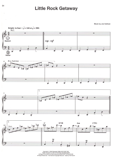 Picture of Little Rock Getaway, Joe Sullivan, arr. for accordion solo by Kenny Kotwitz, sheet music