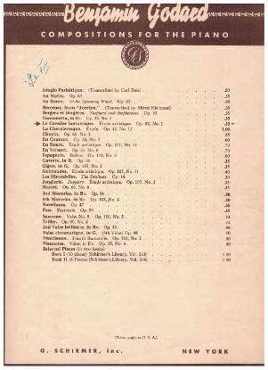 Picture of Le Cavalier Fantastique, Benjamin Godard Op. 42 No. 12, piano solo