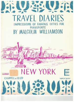 Picture of New York, Travel Diaries, Malcolm Williamson, piano solo, sheet music folio