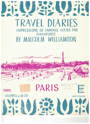 Picture of Paris, Travel Diaries, Malcolm Williamson, piano solo, sheet music folio