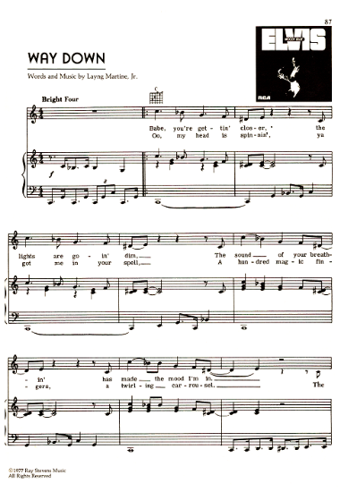 Picture of Way Down, Layng Martine Jr, recorded by Elvis Presley