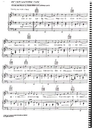 Picture of After Loving You, Eddie Miller & Johnny Lantz, recorded by Elvis Presley, sheet music