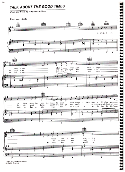 Picture of Talk About the Good Times, Jerry Reed Hubbard, recorded by Elvis Presley