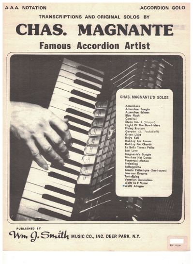Picture of Waltz Allegro, Charles Magnante, accordion solo sheet music