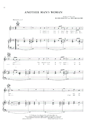 Picture of Another Man's Woman, Roger Hodgson & Richard Davies, from "Crisis What Crisis", recorded by Supertramp, sheet music