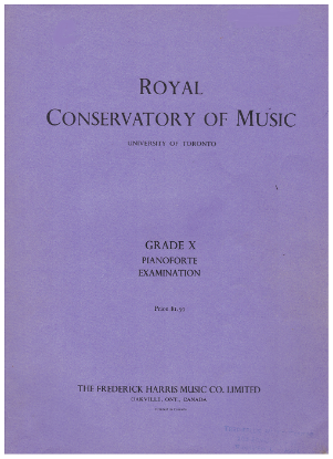 Picture of Royal Conservatory of Music, Grade 10 Piano Exam Book, 1966 Edition, University of Toronto, piano solo sheet music folio