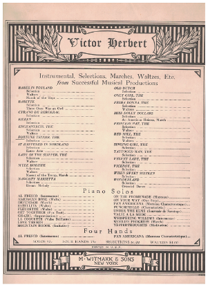 Picture of The Fortune Teller, Victor Herbert, arr. F. W. Meacham, piano selections 