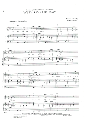 Picture of We're On Our Way, Chris Hodge, sheet music