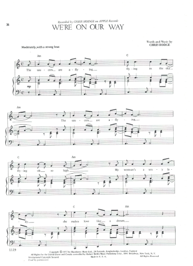 Picture of We're On Our Way, Chris Hodge, sheet music