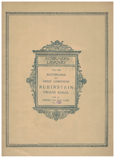 Picture of 12 Songs for High Voice Vol. 2 (6 songs), Anton Rubinstein, sheet music songbook